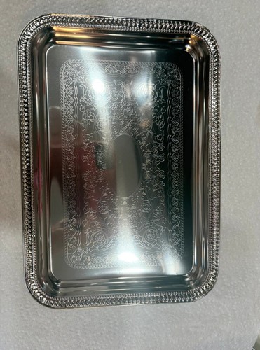 Silver tone serving - silver, tray